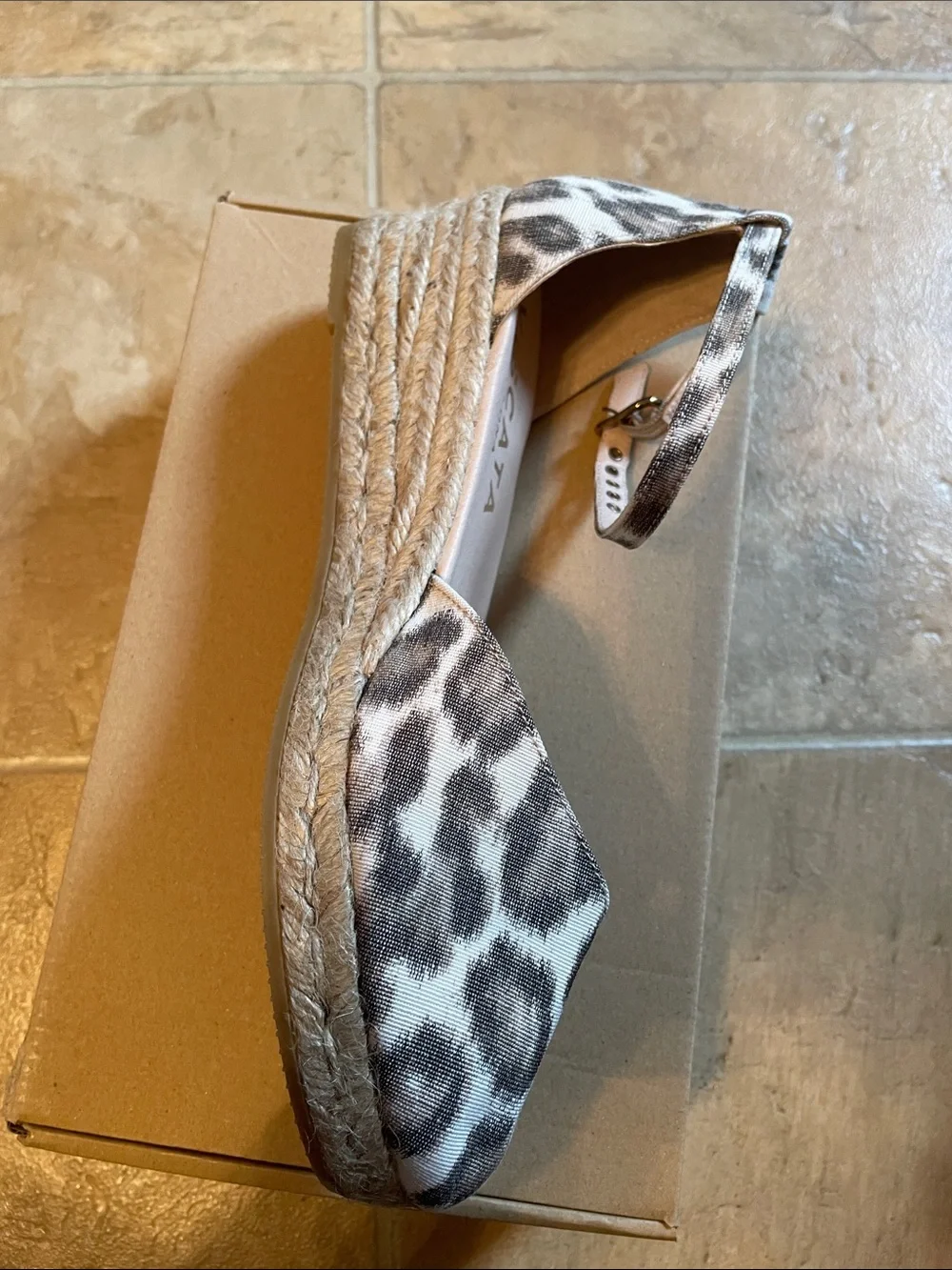 VISCATA Leopard Print Ankle-Strap Espadrilles - Neutral